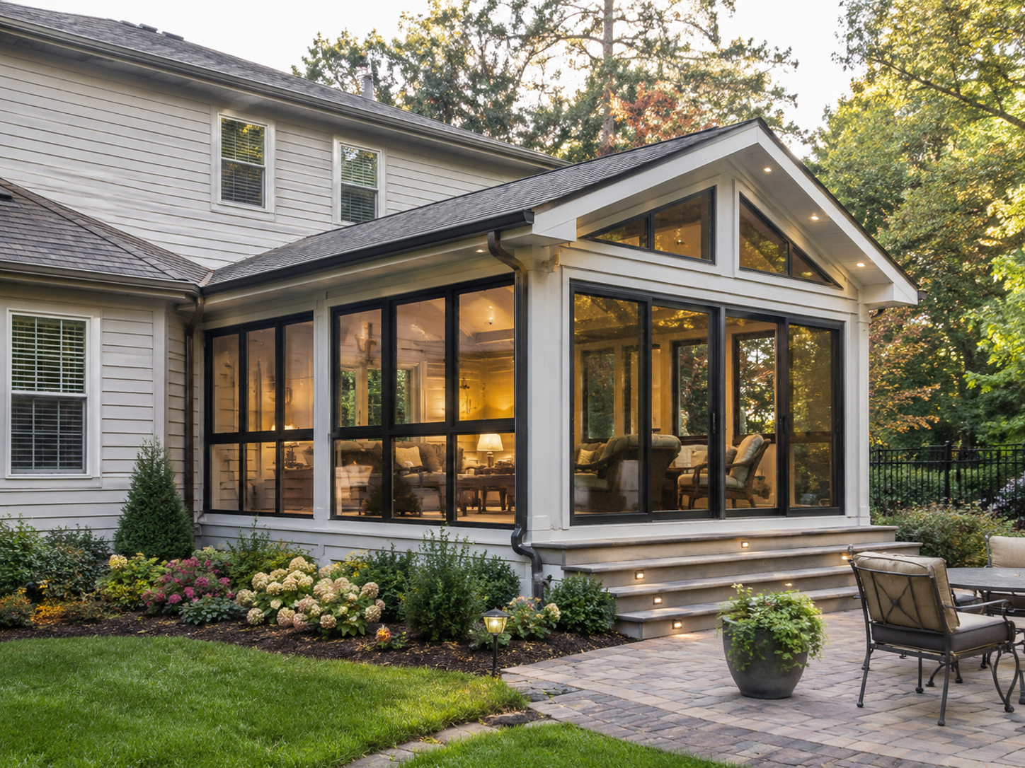 Four-season sunroom home addition by Northern Builder Co-op LLC